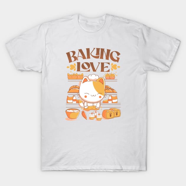 Baking Love Kawaii Cat by Tobe Fonseca T-Shirt by Tobe_Fonseca